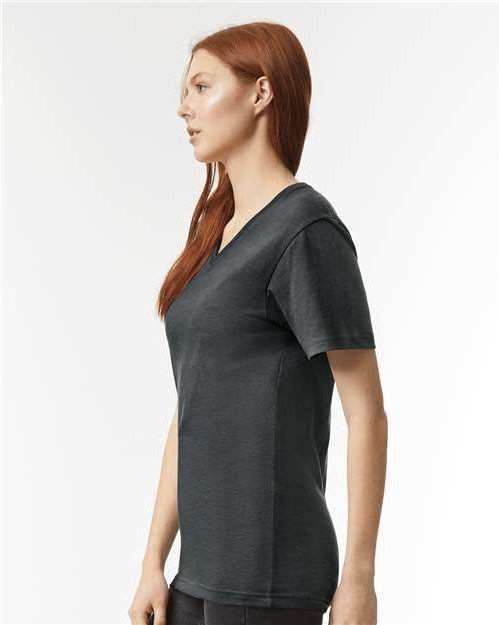 American Apparel CVC V-Neck Tee 2006CVC With Custom Embroidery