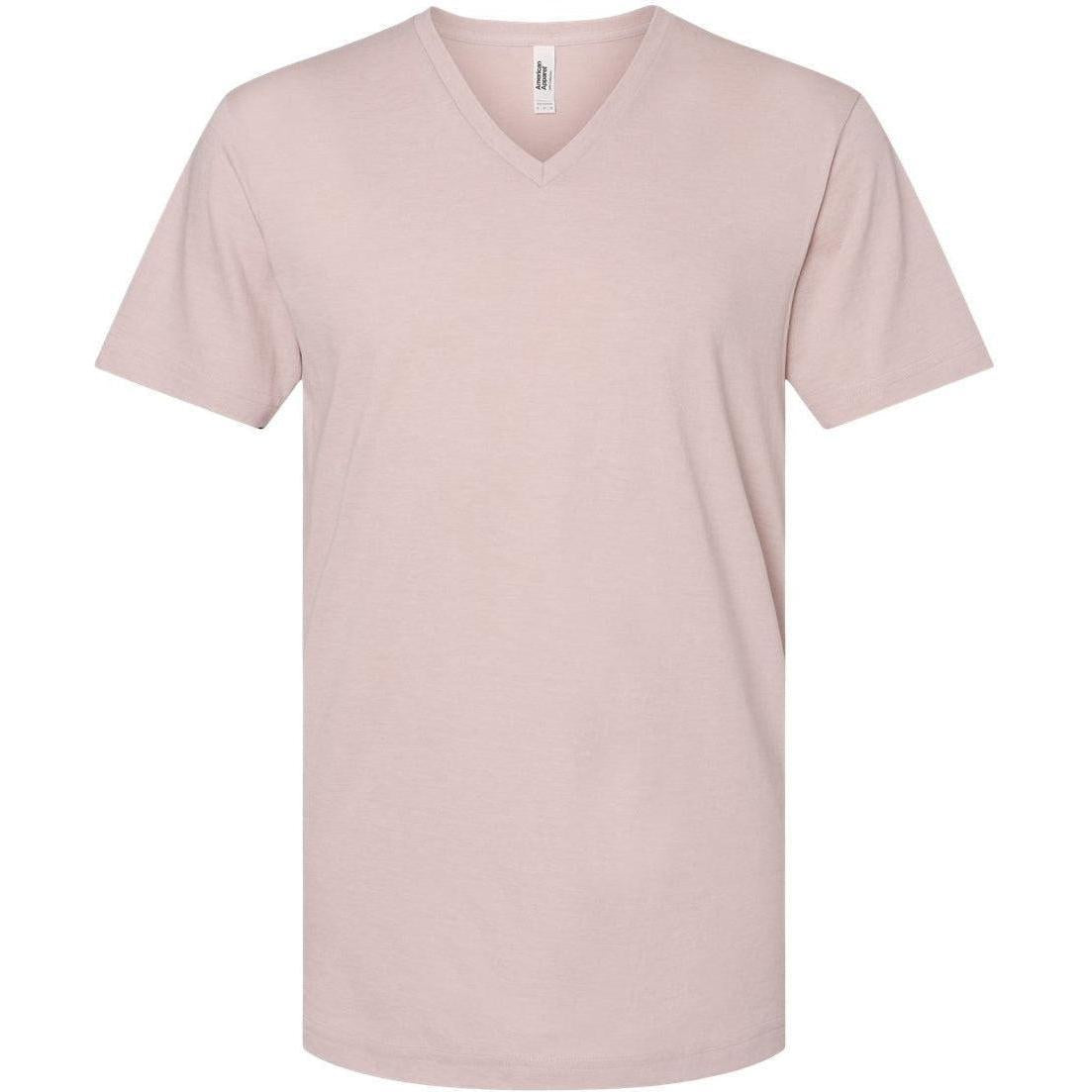 no-logo American Apparel CVC V-Neck Tee-Apparel-American Apparel-Heather Blush-S-Thread Logic