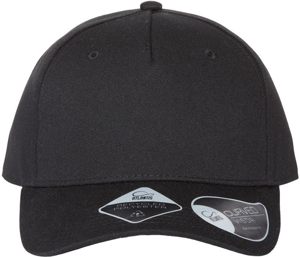 Atlantis Headwear Sustainable Five-Panel Cap-Apparel-Atlantis Headwear-Black-Adjustable-Thread Logic 