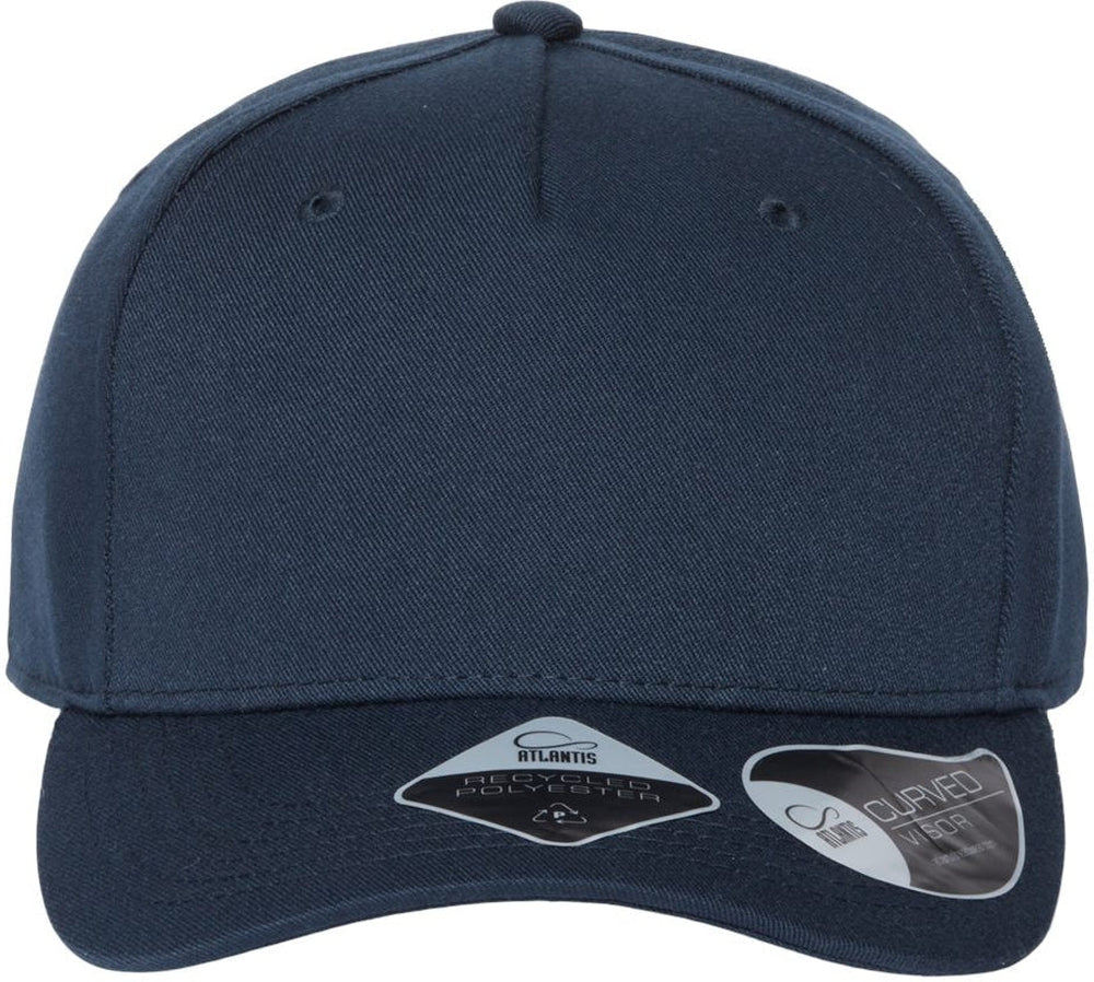 Atlantis Headwear Sustainable Five-Panel Cap-Apparel-Atlantis Headwear-Navy-Adjustable-Thread Logic 