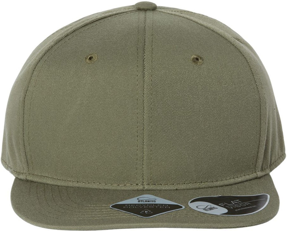 Atlantis Headwear Sustainable Flat Bill Cap-Apparel-Atlantis Headwear-Olive-Adjustable-Thread Logic 