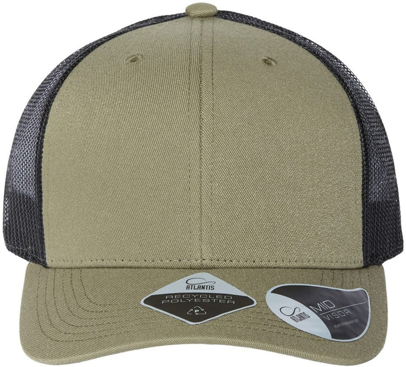Atlantis Headwear Sustainable Trucker Cap-Apparel-Atlantis Headwear-Olive/ Black-Adjustable-Thread Logic 