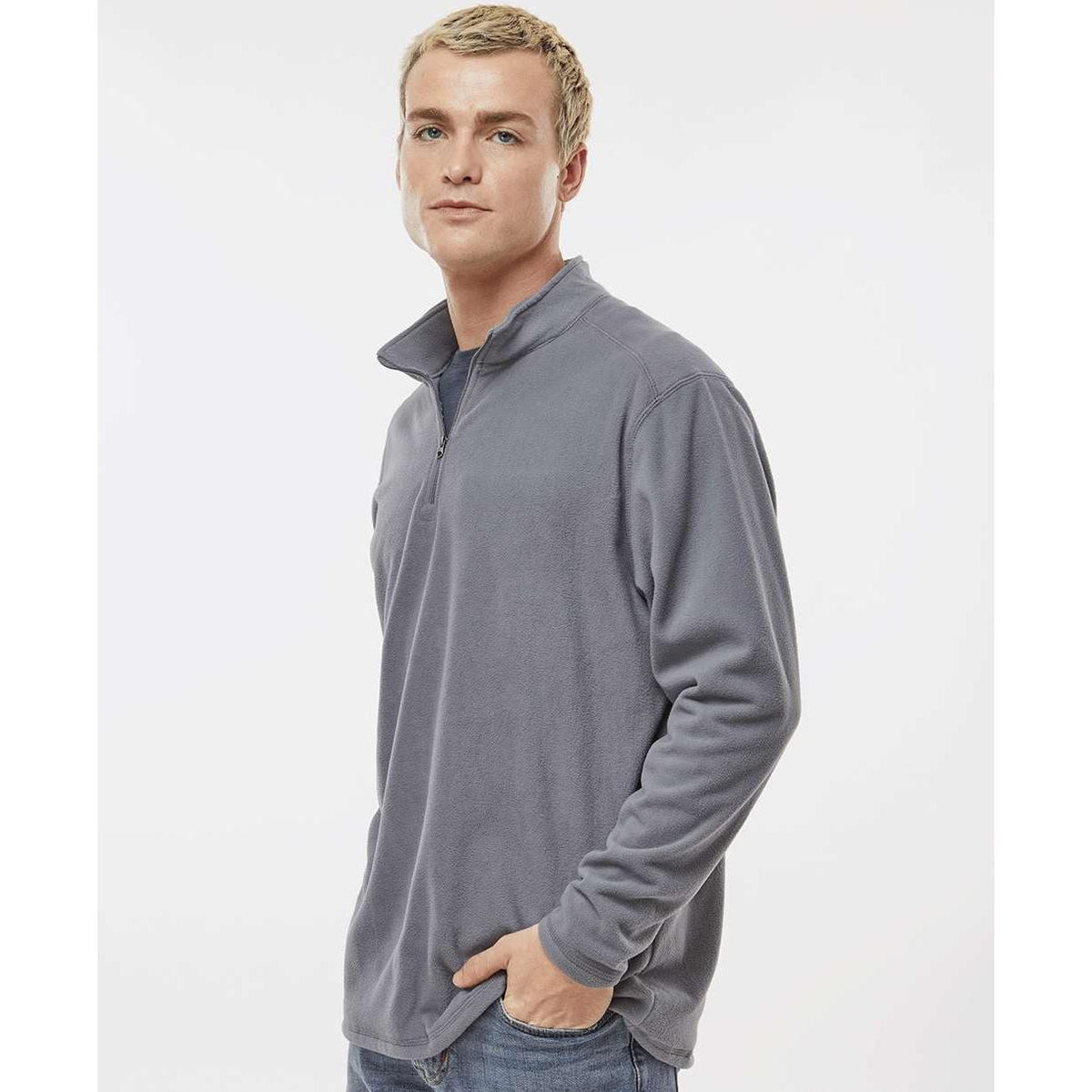 no-logo Augusta Eco Revive Micro-Lite Fleece Quarter-Zip Pullover-Augusta-Thread Logic