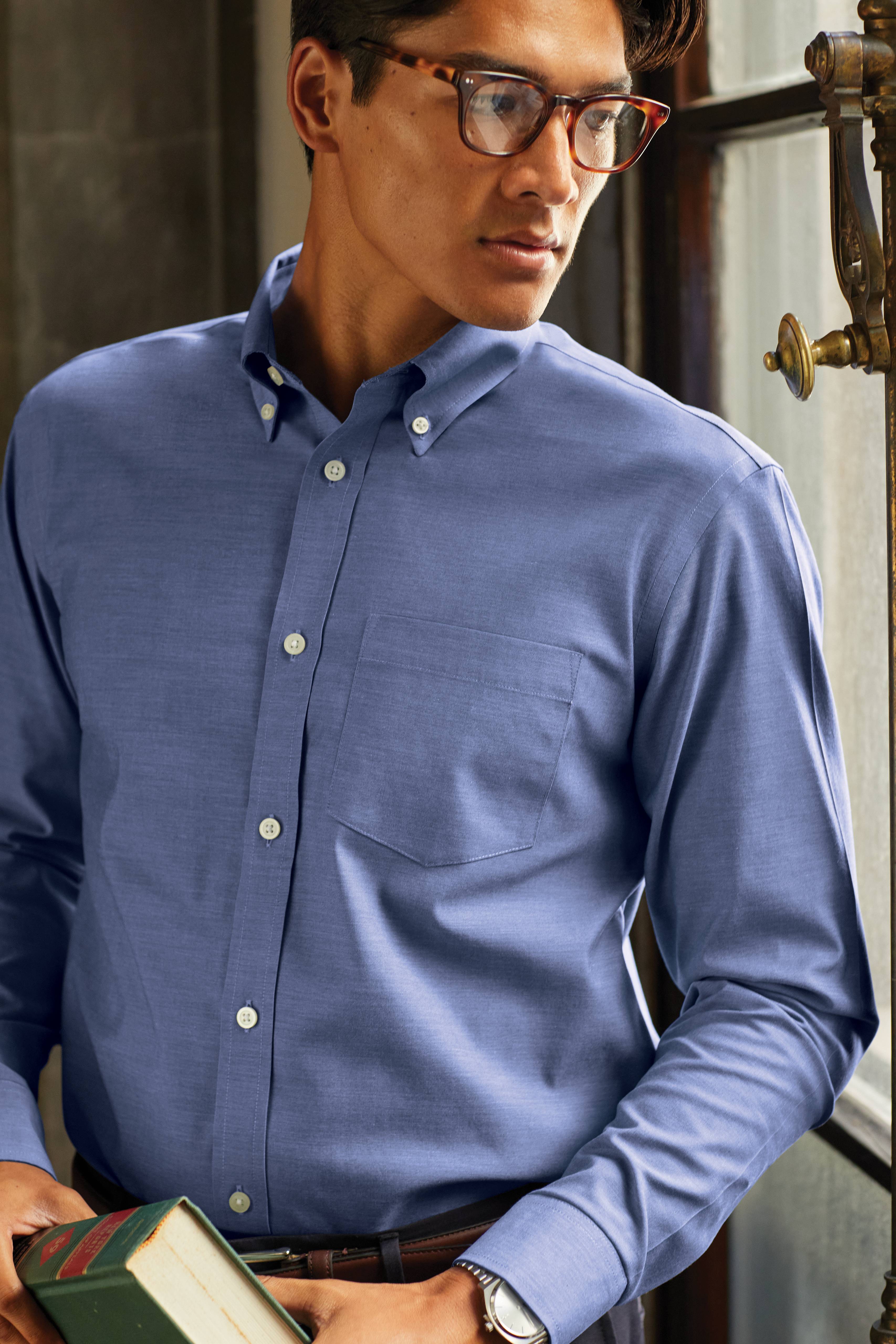 Brooks Brothers Wrinkle-Free Stretch Pinpoint Shirt With Custom