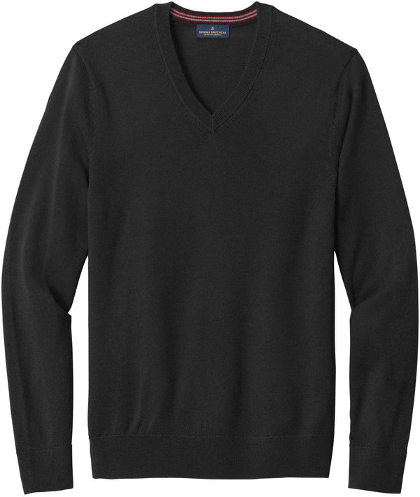 Brooks Brothers Washable Merino V-Neck Sweater-New-Brooks Brothers-Deep Black-XS-Thread Logic