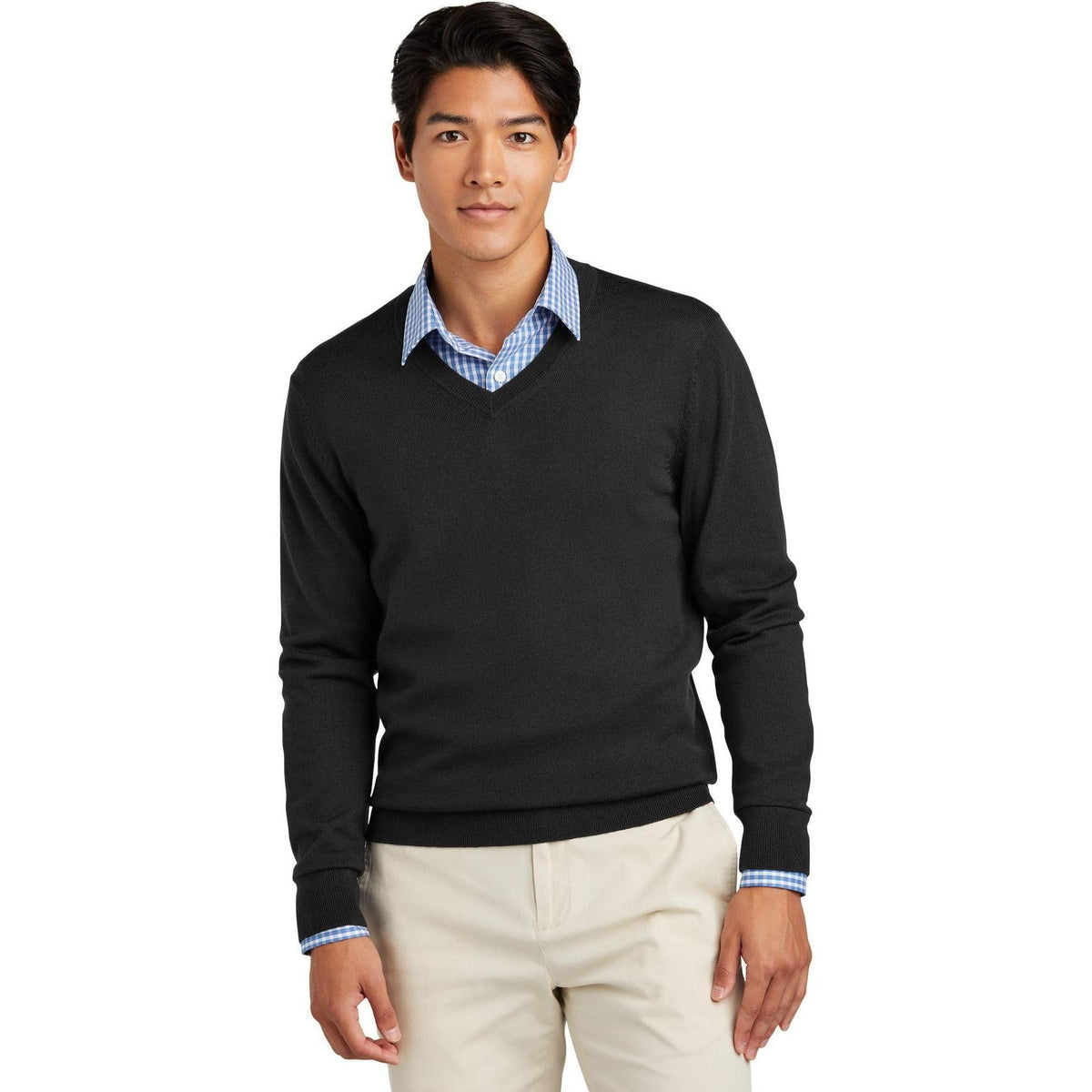 no-logo Brooks Brothers Washable Merino V-Neck Sweater-Brooks Brothers-Thread Logic