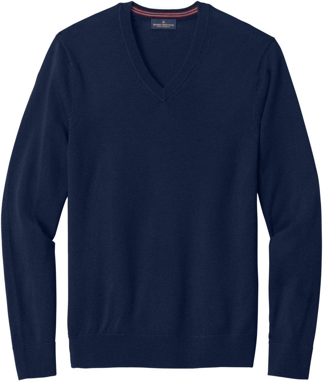 Brooks Brothers Washable Merino V-Neck Sweater with custom logo