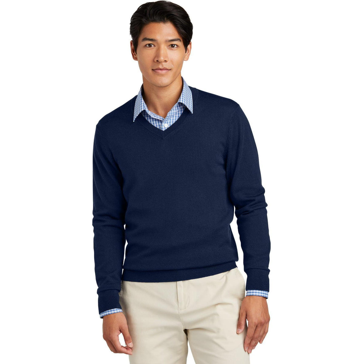 no-logo Brooks Brothers Washable Merino V-Neck Sweater-Brooks Brothers-Thread Logic