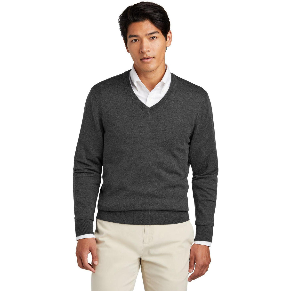 no-logo Brooks Brothers Washable Merino V-Neck Sweater-Brooks Brothers-Thread Logic
