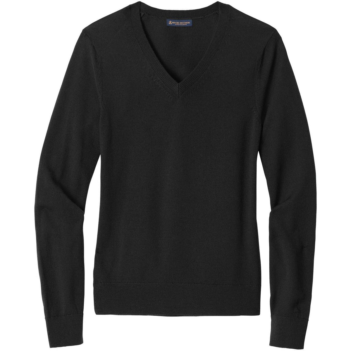 no-logo Brooks Brothers Ladies Washable Merino V-Neck Sweater-New-Brooks Brothers-Deep Black-XS-Thread Logic