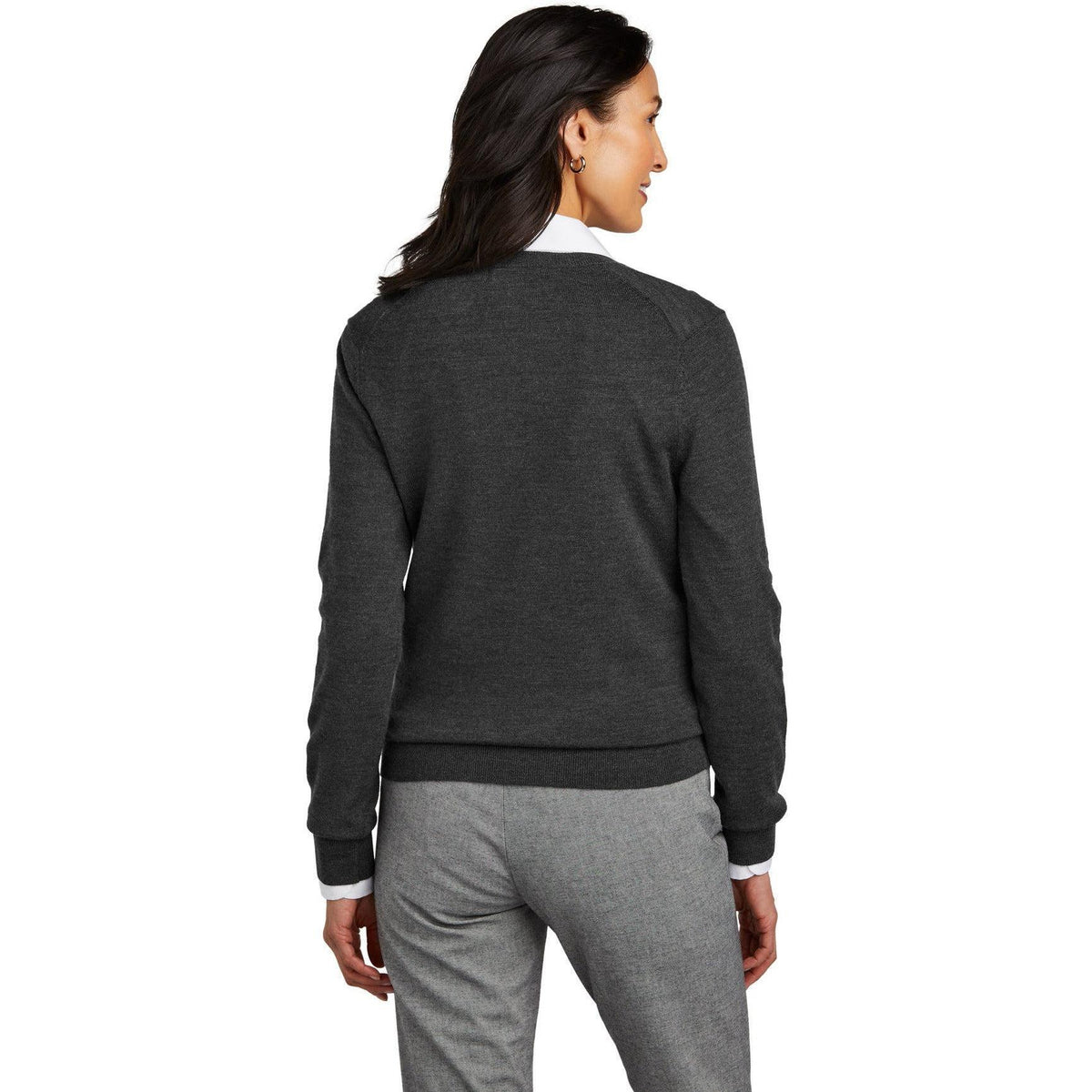 no-logo Brooks Brothers Women's Washable Merino V-Neck Sweater-Brooks Brothers-Thread Logic