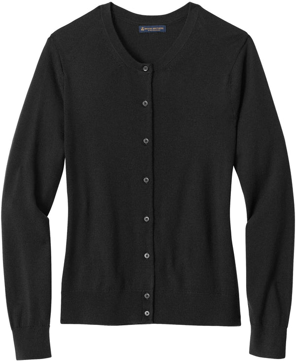 Brooks Brothers Ladies Washable Merino Cardigan Sweater-New-Brooks Brothers-Deep Black-XS-Thread Logic