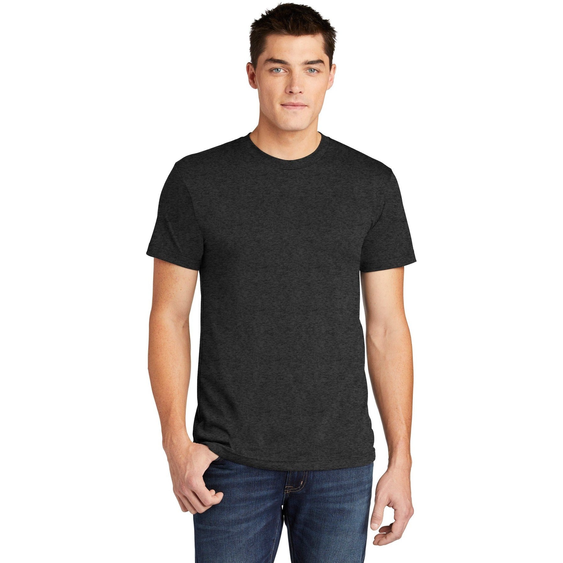 no-logo CLOSEOUT - American Apparel Poly-Cotton T-Shirt-American Apparel-Heather Black-XS-Thread Logic