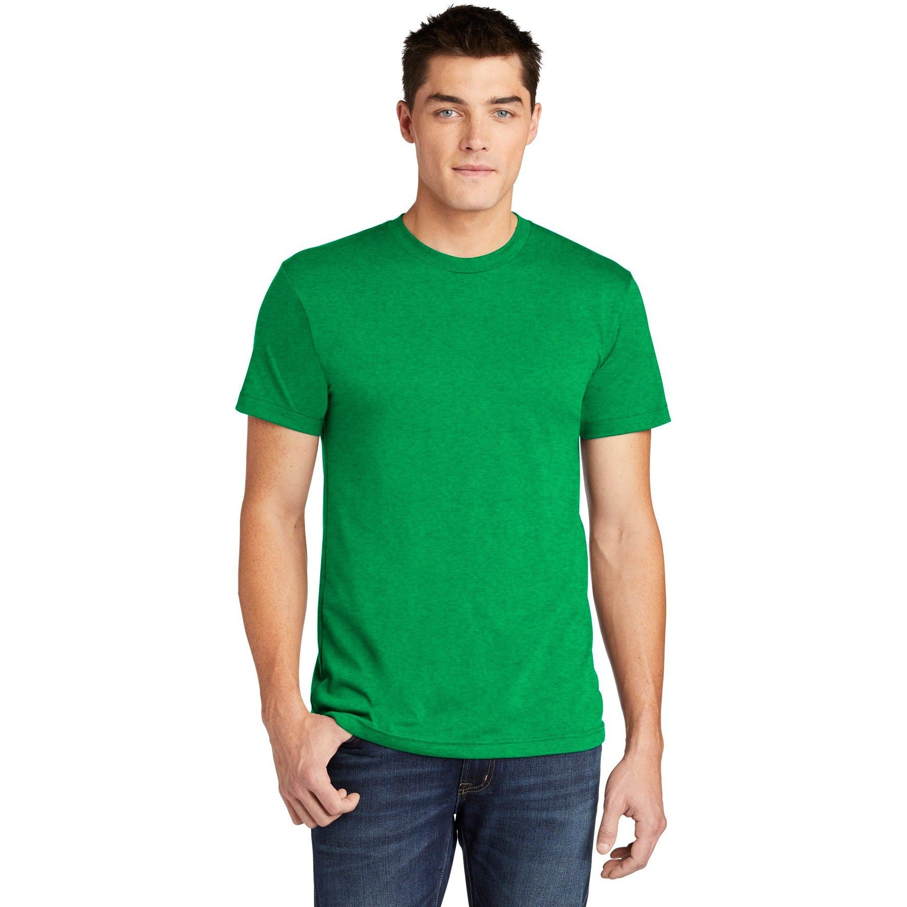 no-logo CLOSEOUT - American Apparel Poly-Cotton T-Shirt-American Apparel-Heather Kelly Green-XS-Thread Logic