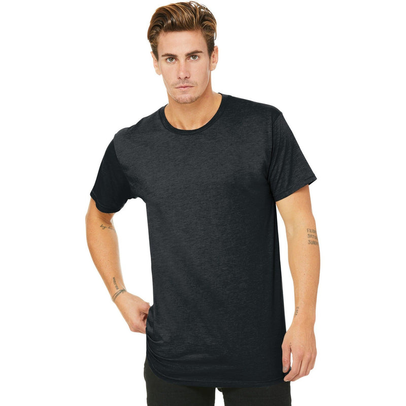 no-logo CLOSEOUT - BELLA+CANVAS Men's Long Body Urban Tee-Bella&Canvas-Dark Grey Heather-S-Thread Logic