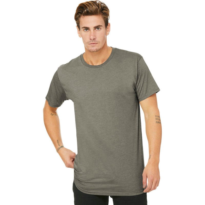 no-logo CLOSEOUT - BELLA+CANVAS Men's Long Body Urban Tee-Bella&Canvas-Heather Stone-S-Thread Logic