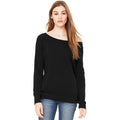 no-logo CLOSEOUT - BELLA+CANVAS Women's Sponge Fleece Wide-Neck Sweatshirt-Bella&Canvas-Black (Poly-Cotton)-S-Thread Logic