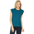 no-logo CLOSEOUT - BELLA+CANVAS Women's Flowy Muscle Tee With Rolled Cuffs-Bella&Canvas-Heather Deep Teal-S-Thread Logic