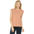 no-logo CLOSEOUT - BELLA+CANVAS Women's Flowy Muscle Tee With Rolled Cuffs-Bella&Canvas-Peach-S-Thread Logic