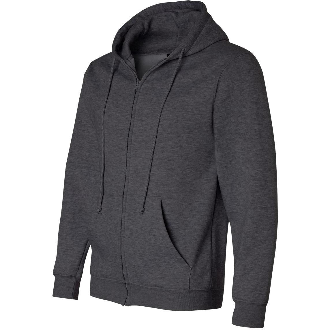 no-logo Bayside USA-Made FullZip Hooded Sweatshirt-Full Zips-Bayside-Thread Logic