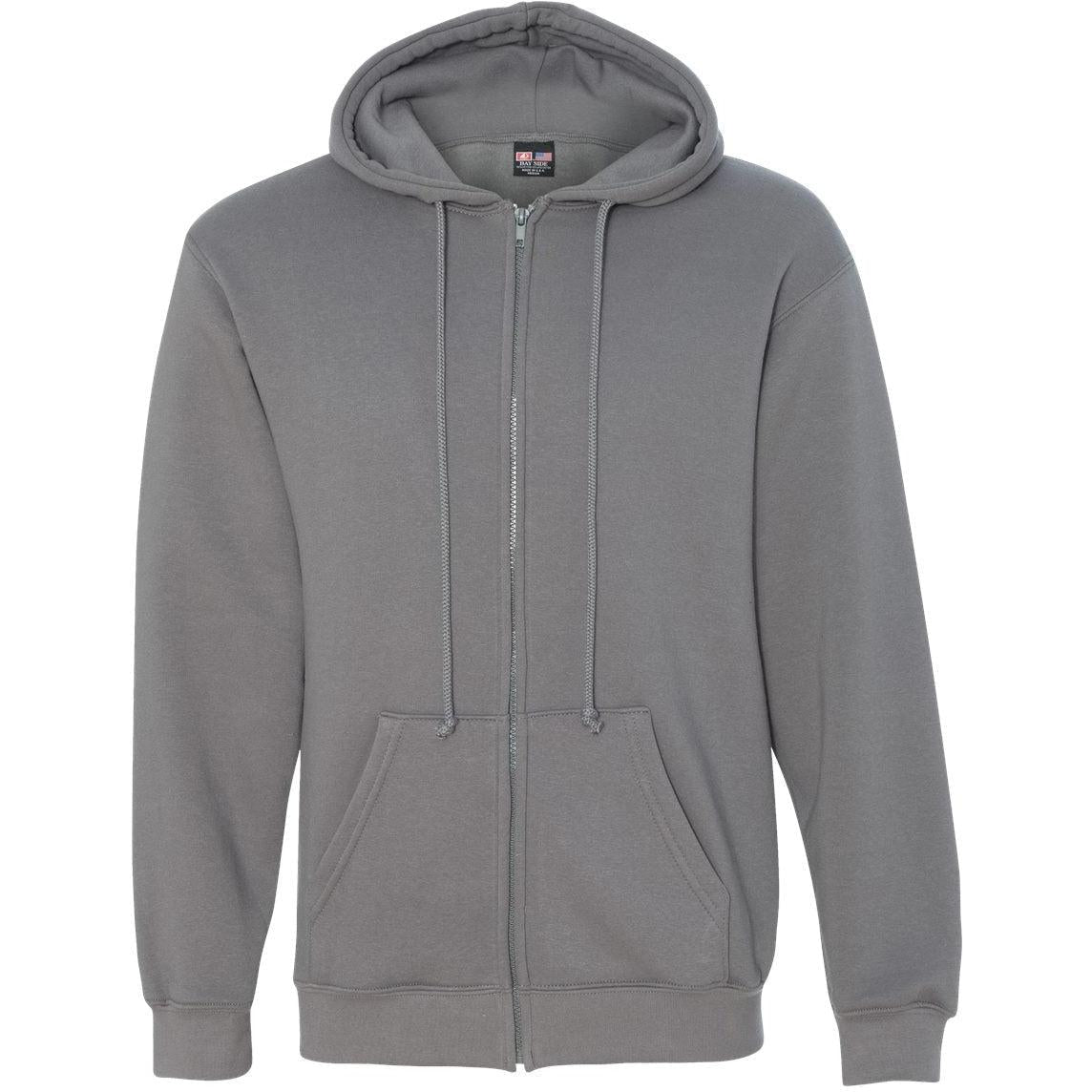 no-logo Bayside USA-Made FullZip Hooded Sweatshirt-Full Zips-Bayside-Charcoal-S-Thread Logic