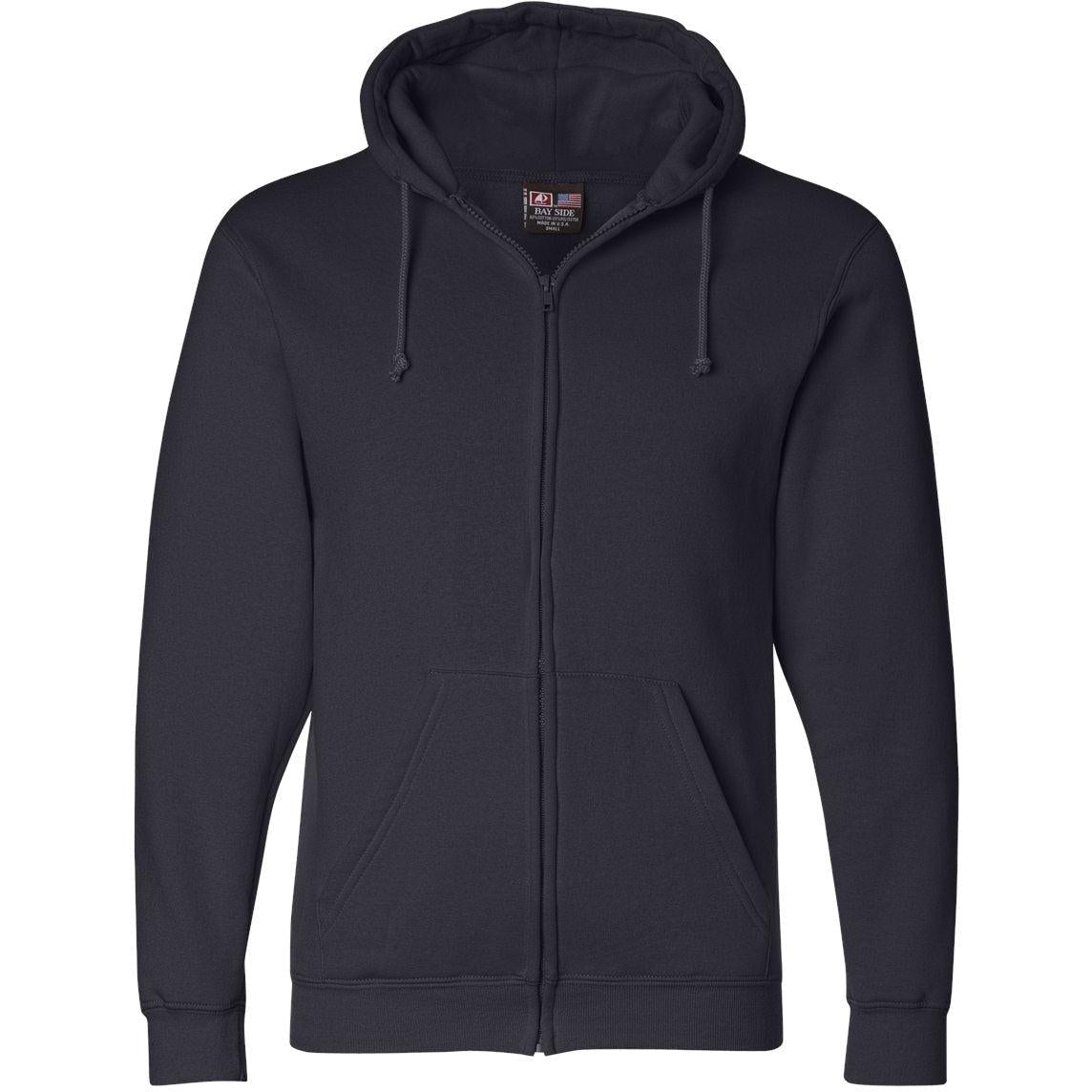 no-logo Bayside USA-Made FullZip Hooded Sweatshirt-Full Zips-Bayside-Navy-S-Thread Logic