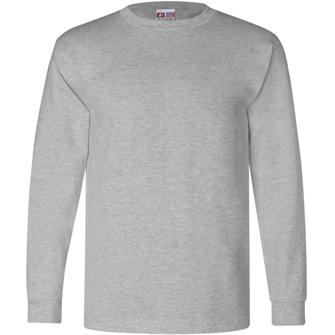 no-logo Bayside USA-Made Long Sleeve TShirt -Men's T Shirts-Bayside-Dark Ash-S-Thread Logic