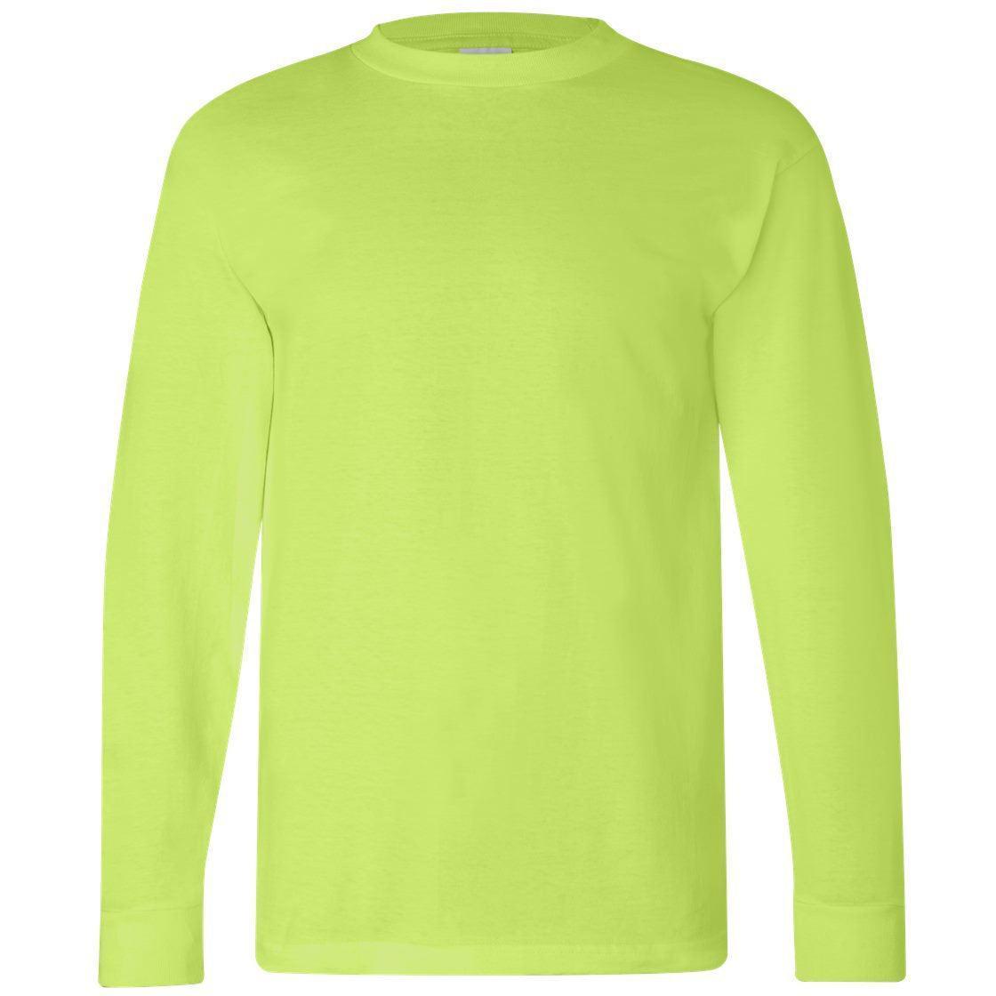 no-logo Bayside USA-Made Long Sleeve TShirt -Men's T Shirts-Bayside-Lime Green-S-Thread Logic