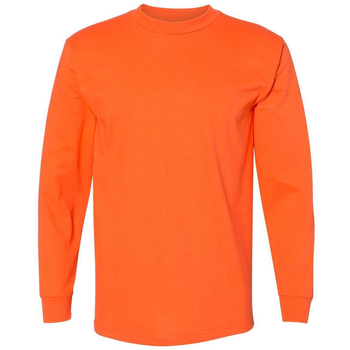 no-logo Bayside USA-Made Long Sleeve TShirt -Men's T Shirts-Bayside-Orange-S-Thread Logic