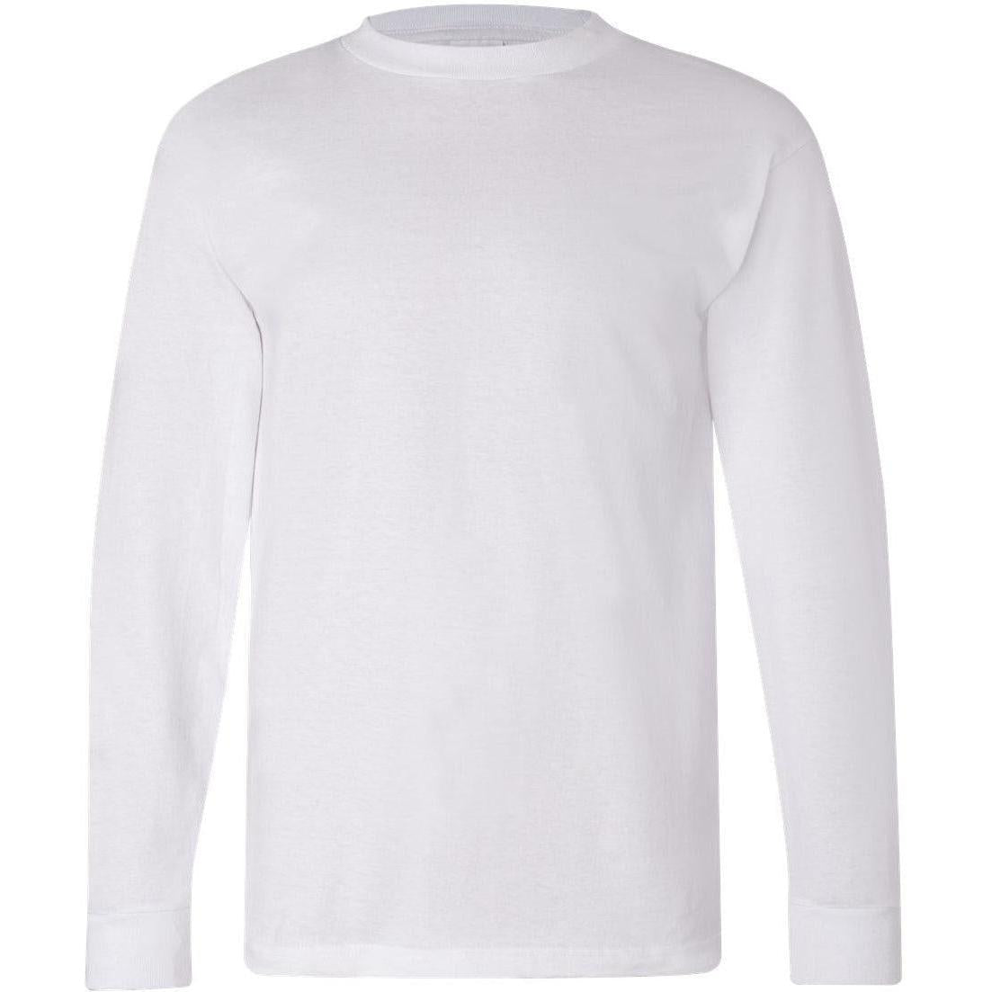 no-logo Bayside USA-Made Long Sleeve TShirt -Men's T Shirts-Bayside-White-S-Thread Logic