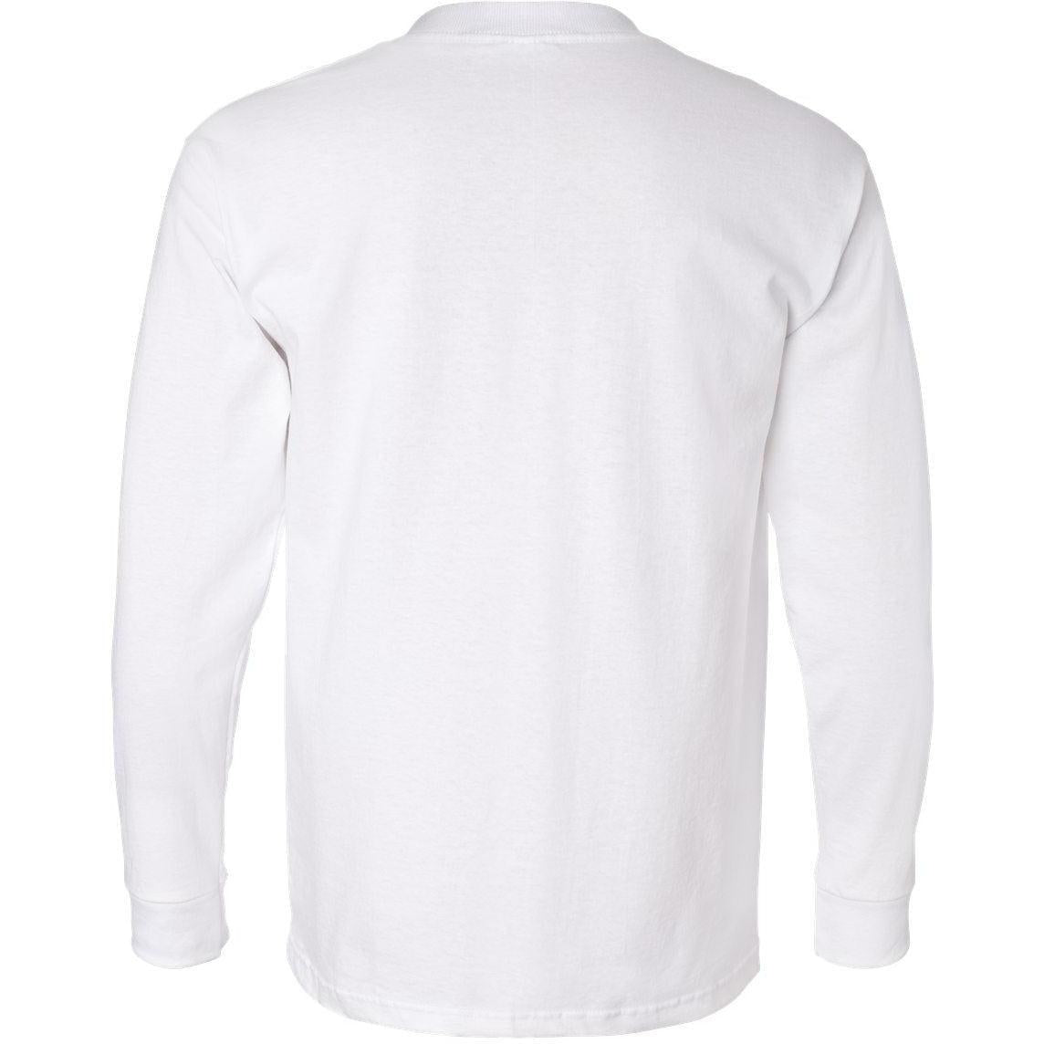 no-logo Bayside USA-Made Long Sleeve TShirt with a Pocket-Men's T Shirts-Bayside-Thread Logic