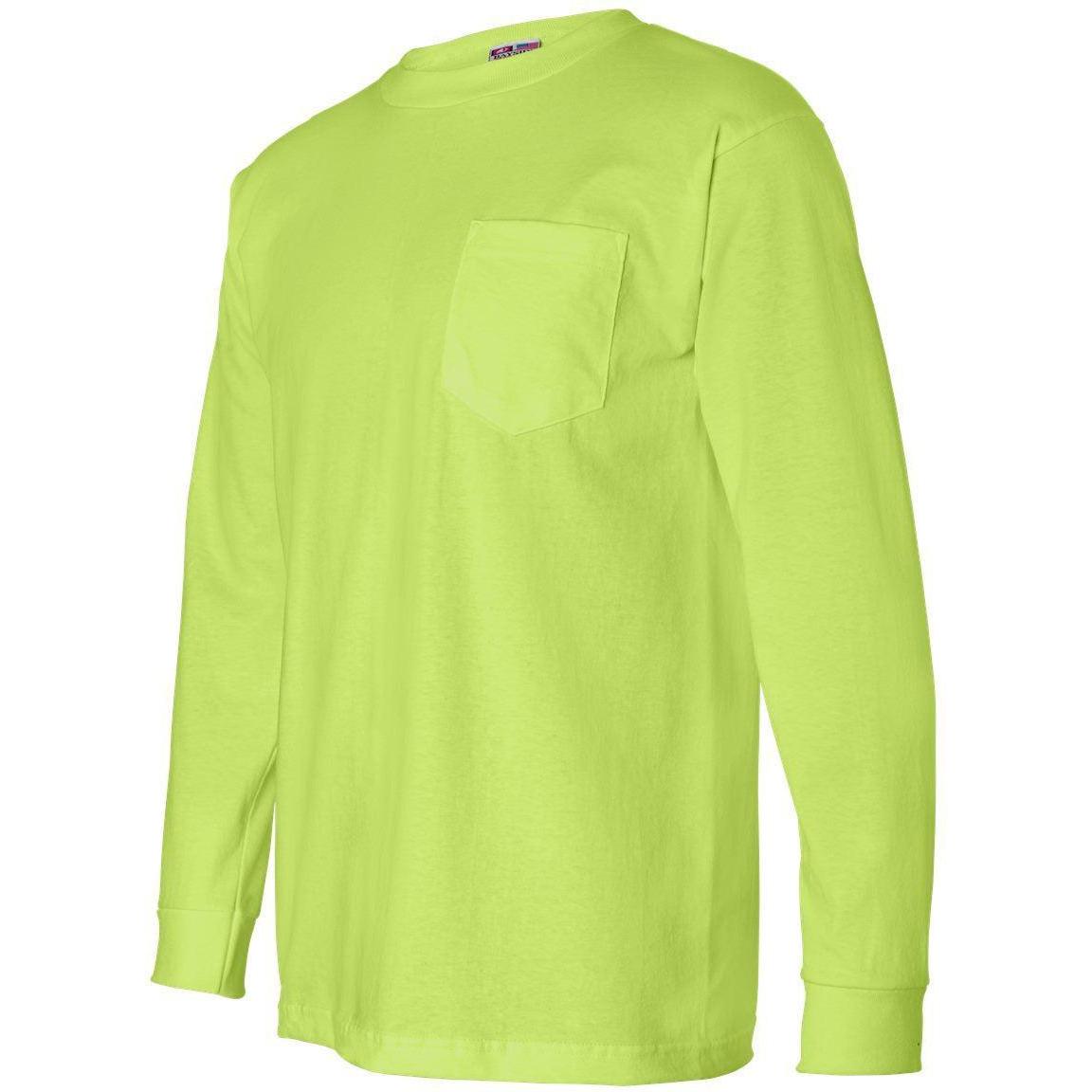 no-logo Bayside USA-Made Long Sleeve TShirt with a Pocket-Men's T Shirts-Bayside-Thread Logic