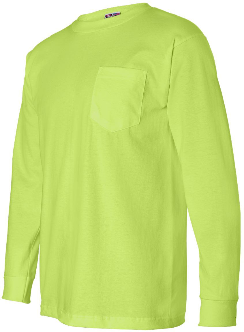 no-logo Bayside USA-Made Long Sleeve TShirt with a Pocket-Men's T Shirts-Bayside-Thread Logic