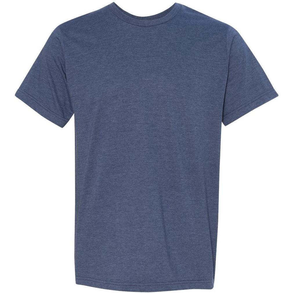 no-logo Bayside USA-Made Ringspun 50/50 Heather Unisex TShirt-Polos-Bayside-Heather Navy-S-Thread Logic