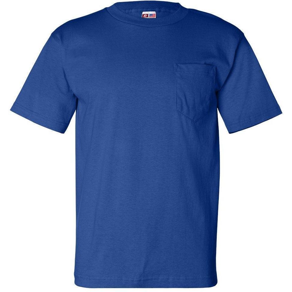 no-logo Bayside USA-Made Short Sleeve TShirt with a Pocket-Polos-Bayside-Royal Blue-S-Thread Logic