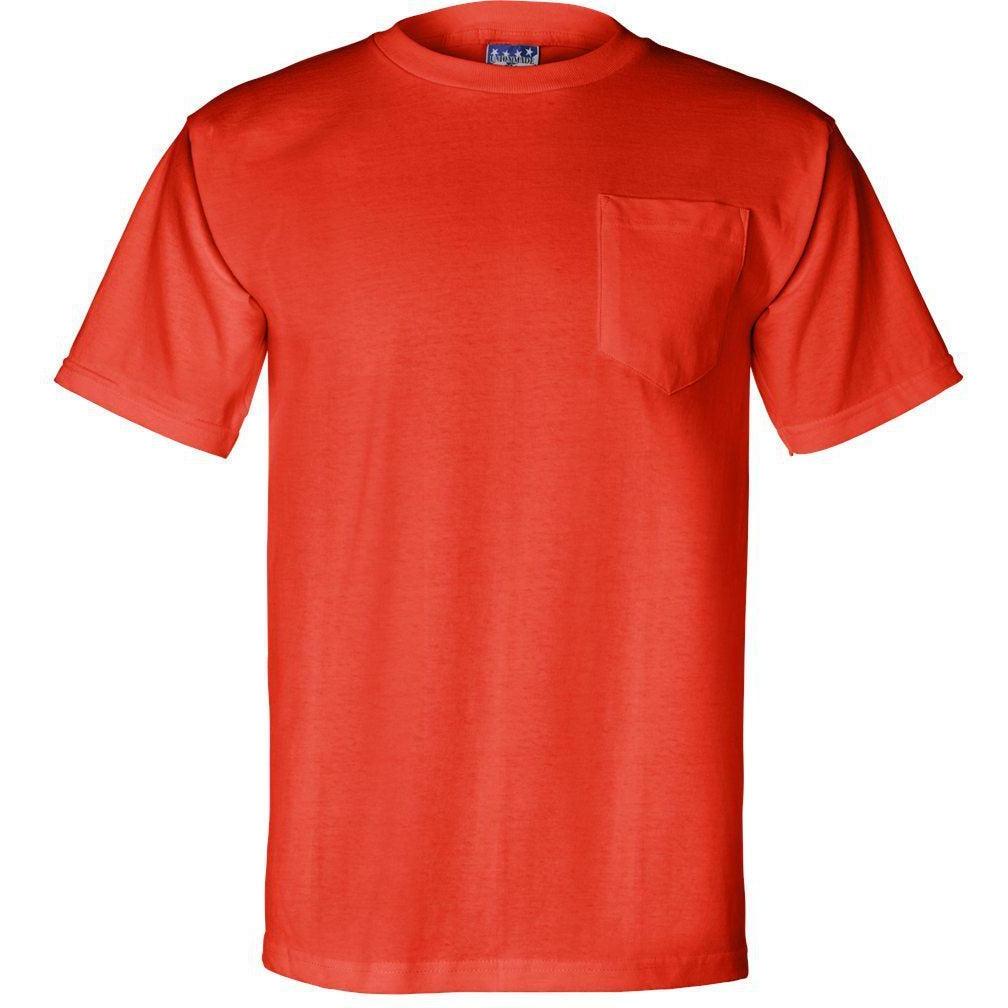 no-logo Bayside Union-Made Short Sleeve TShirt with a Pocket-Polos-Bayside-Orange-S-Thread Logic
