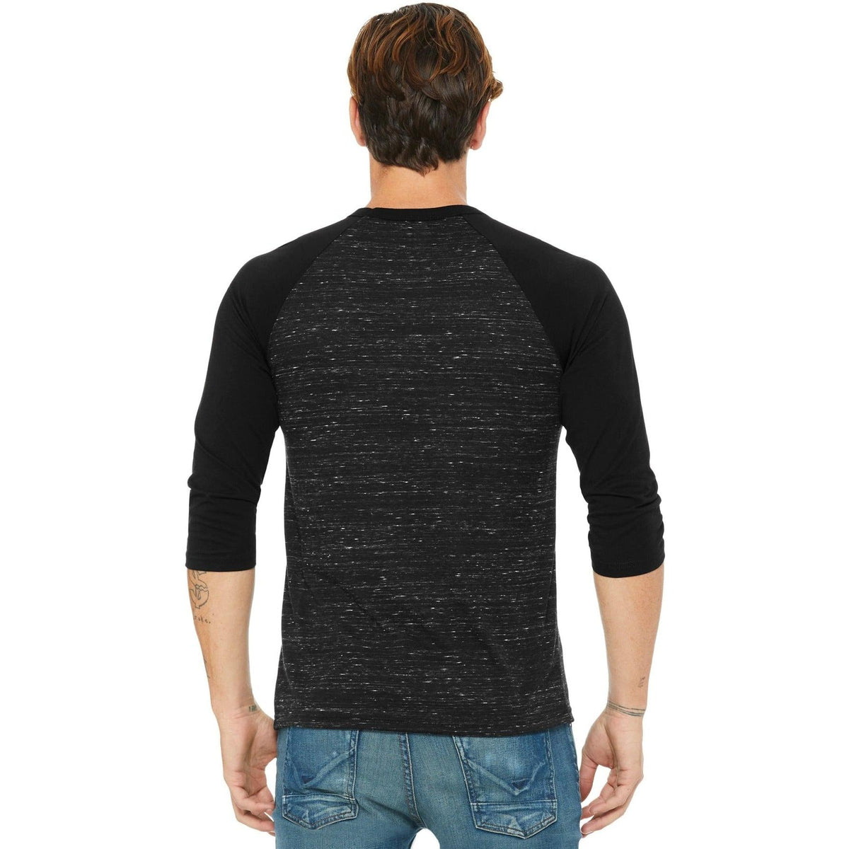 no-logo Bella+Canvas 3/4-Sleeve Baseball Tee-Regular-Bella&Canvas-Thread Logic