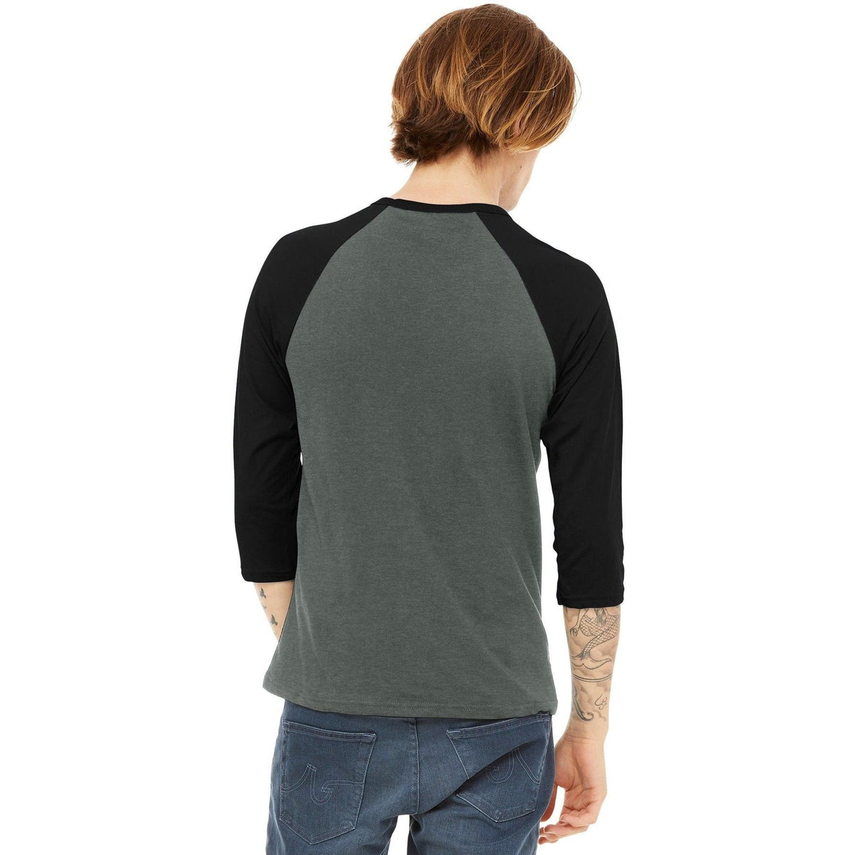 no-logo Bella+Canvas 3/4-Sleeve Baseball Tee-Regular-Bella&Canvas-Thread Logic