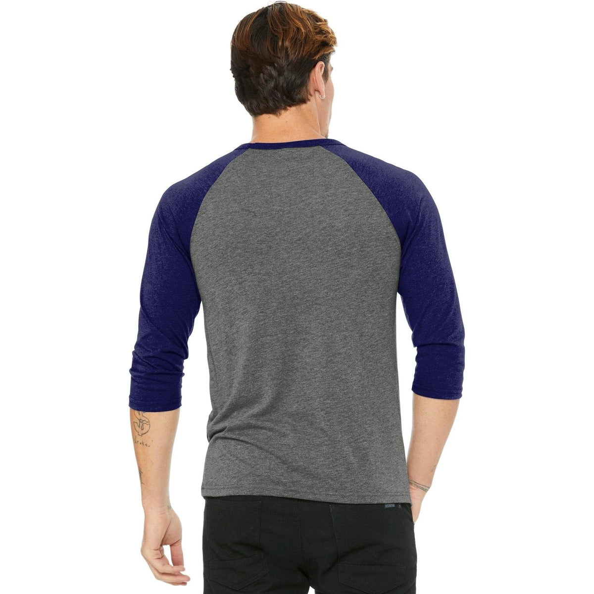 no-logo Bella+Canvas 3/4-Sleeve Baseball Tee-Regular-Bella&Canvas-Thread Logic