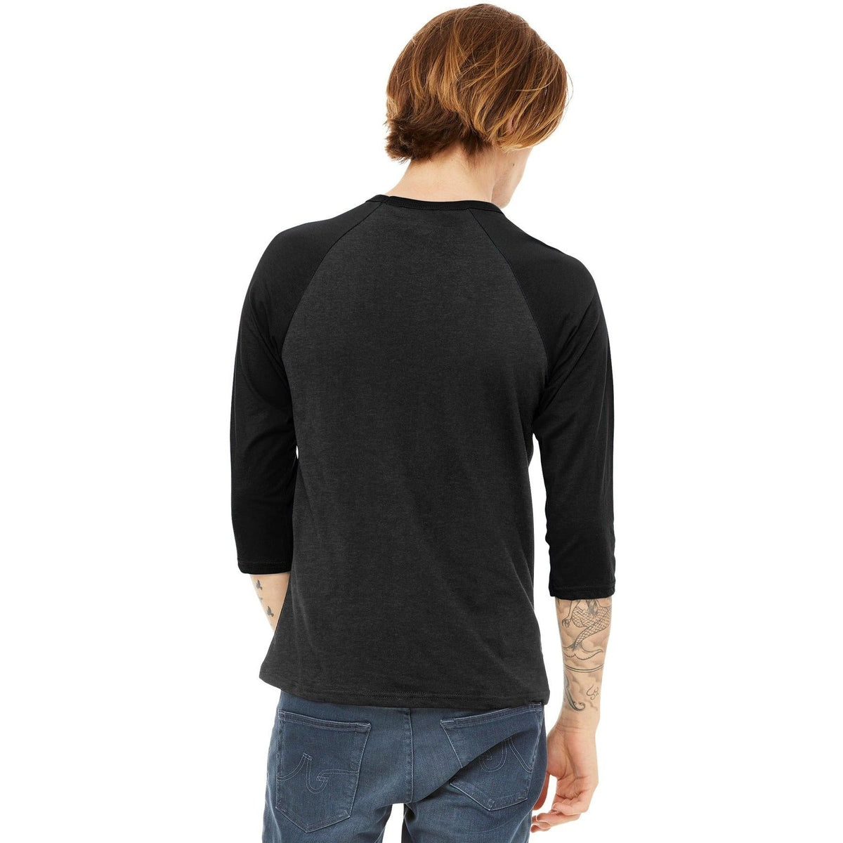 no-logo Bella+Canvas 3/4-Sleeve Baseball Tee-Regular-Bella&Canvas-Thread Logic