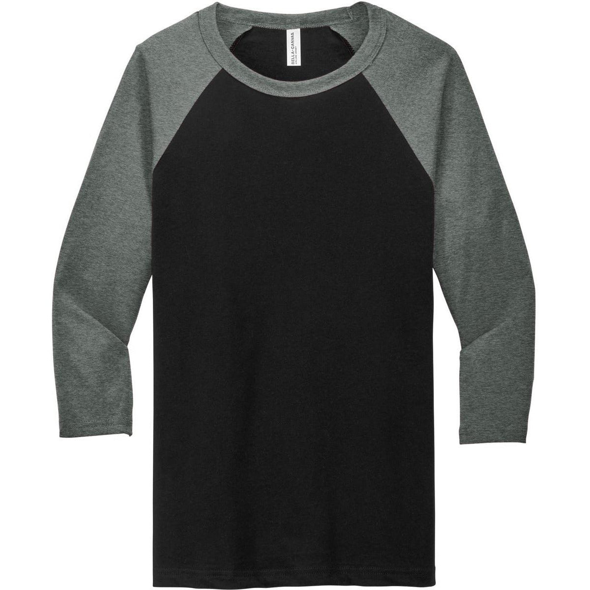 no-logo Bella+Canvas 3/4-Sleeve Baseball Tee