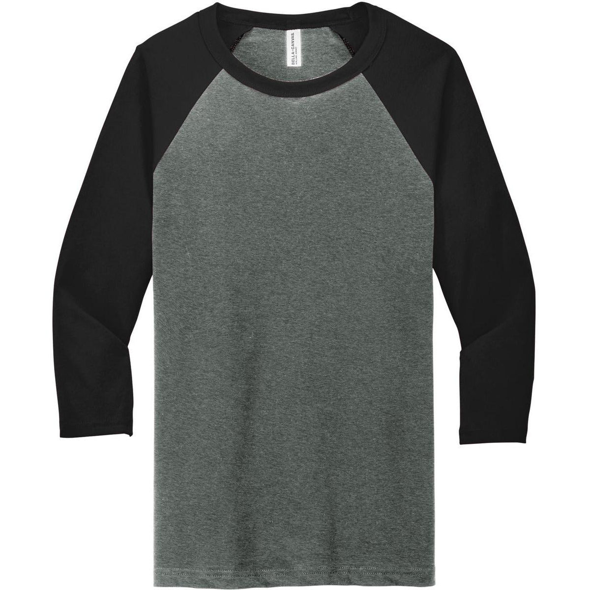 no-logo Bella+Canvas 3/4-Sleeve Baseball Tee