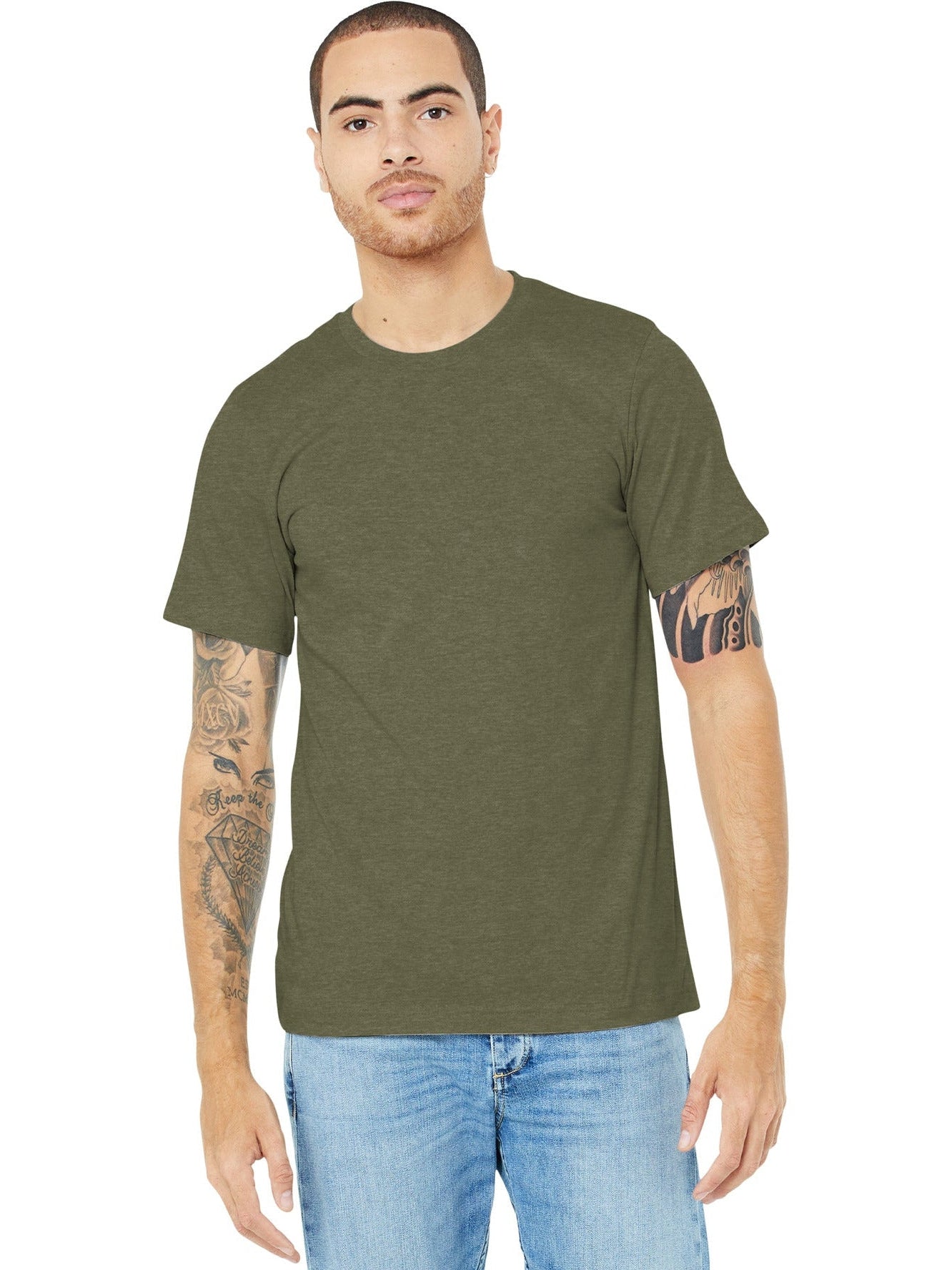 no-logo Bella+Canvas Heather CVC Short Sleeve Tee-Regular-Bella&Canvas-Thread Logic