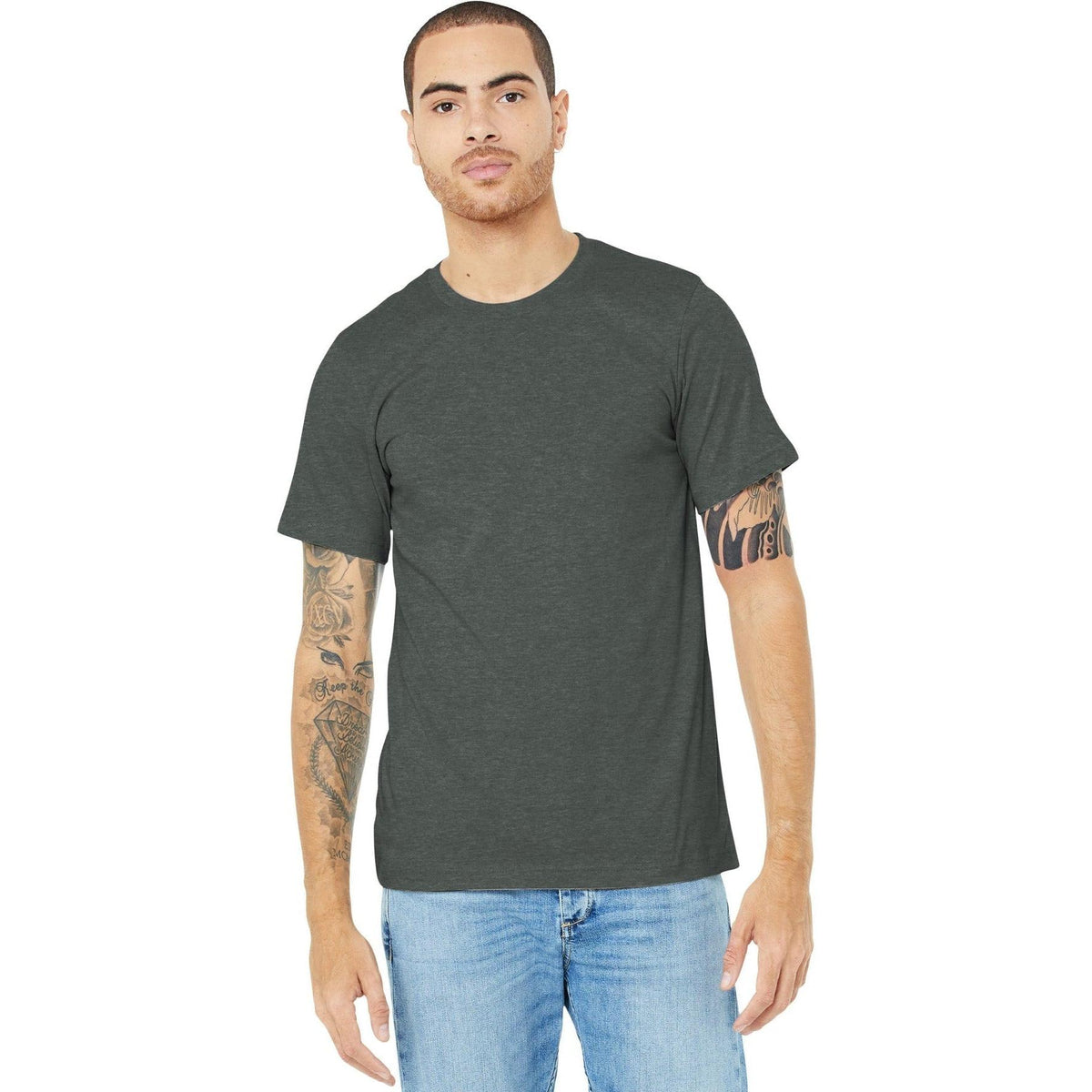 no-logo Bella+Canvas Heather CVC Short Sleeve Tee-Regular-Bella&Canvas-Thread Logic