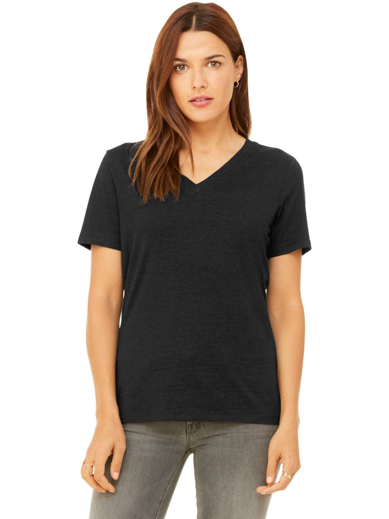 no-logo Bella+Canvas Ladies Relaxed Heather CVC V-Neck Tee-Regular-Bella&Canvas-Thread Logic