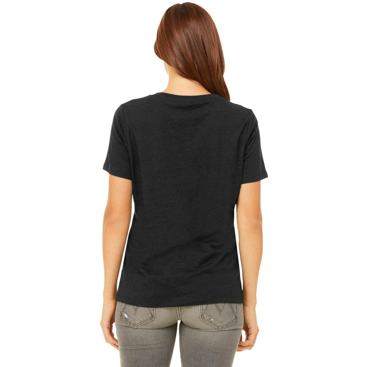 no-logo Bella+Canvas Ladies Relaxed Heather CVC V-Neck Tee-Regular-Bella&Canvas-Thread Logic