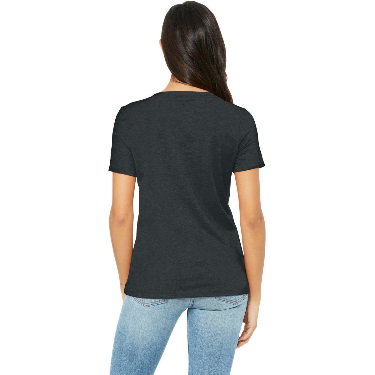 no-logo Bella+Canvas Ladies Relaxed Heather CVC V-Neck Tee-Regular-Bella&Canvas-Thread Logic
