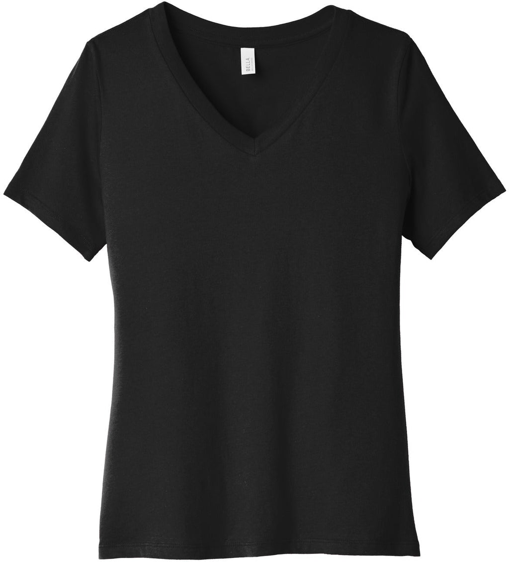 Bella&Canvas Ladies Relaxed Jersey V-Neck with Custom Embroidery ...