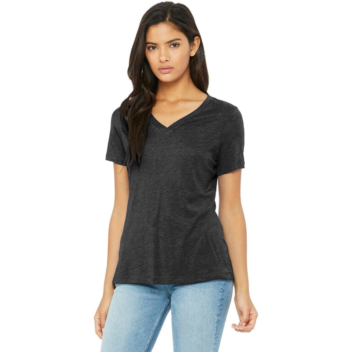 no-logo Bella+Canvas Ladies Relaxed Triblend V-Neck Tee-Regular-Bella&Canvas-Thread Logic