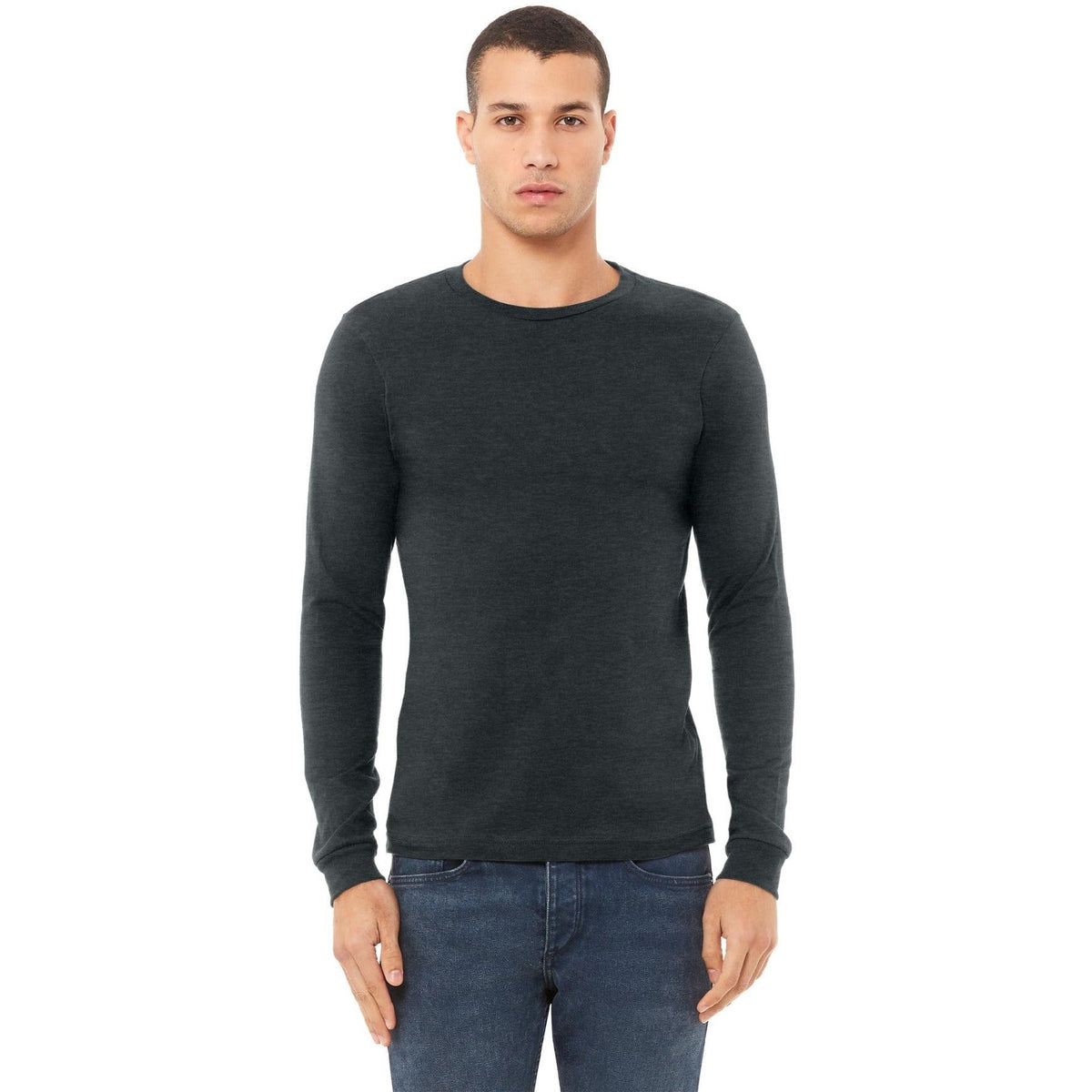 no-logo Bella+Canvas Unisex Heather CVC Long Sleeve Tee-Regular-Bella&Canvas-Thread Logic